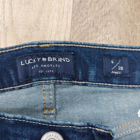 Lucky Brand Jeans Women 6/28 Blue Bridgette Skinny Dark Denim Ankle Stretch - Picture 8 of 16